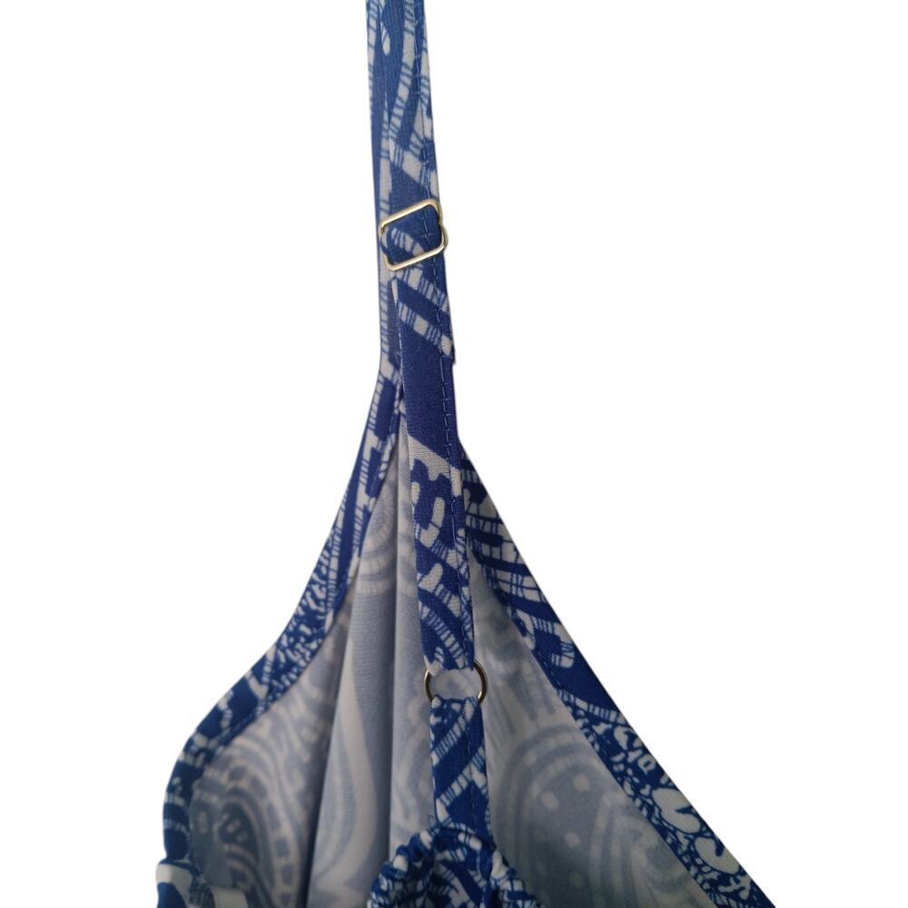 Tori Richard Honolulu Blue White Paisley Midi XS Adjustable Straps USA Made - Picture 10 of 13